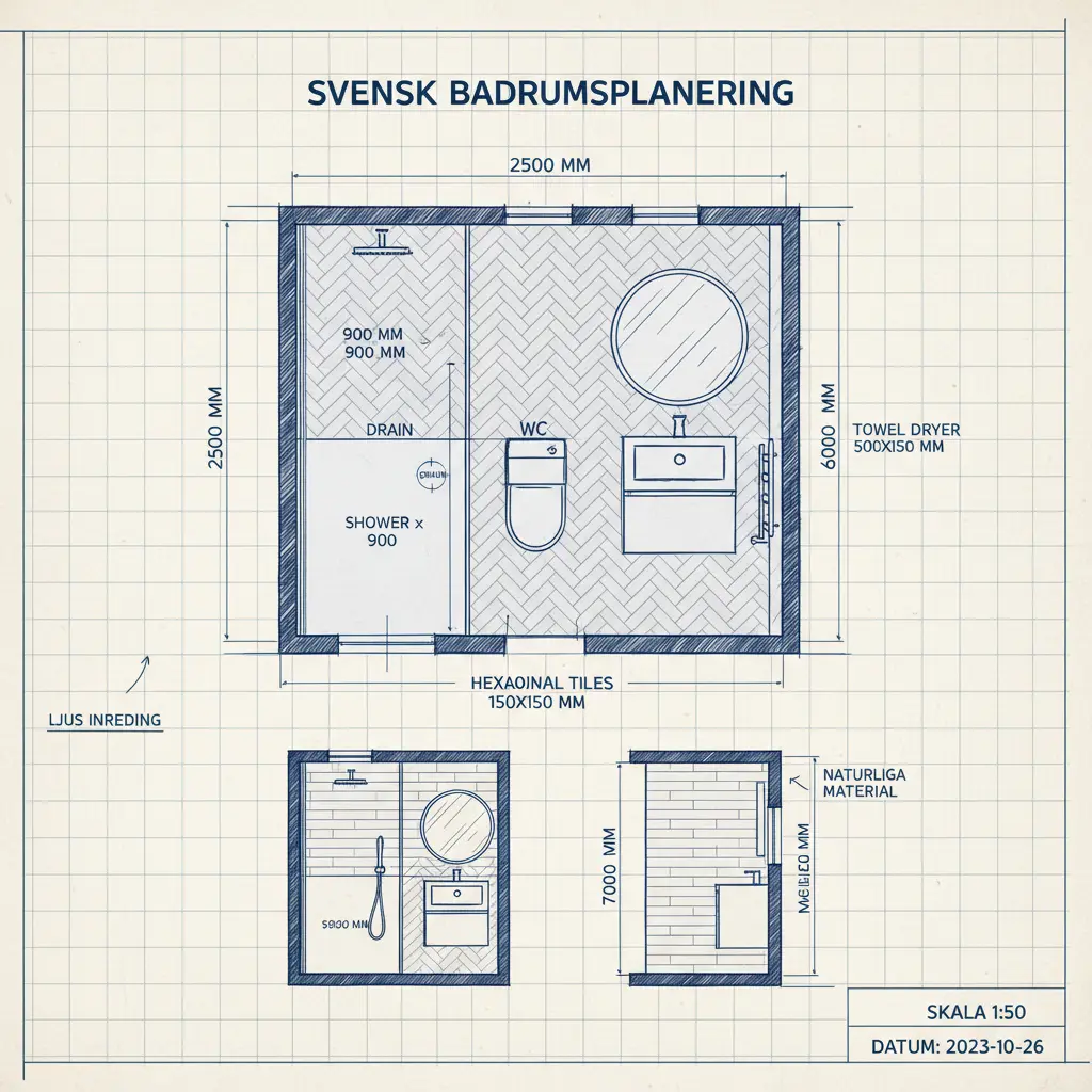 Svenska BBR byggregler för badrum med officiella dokument och diagram