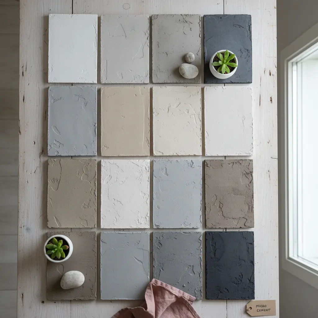 Professionell förseglar mikrosementyta med rulle, skyddande beläggning appliceras