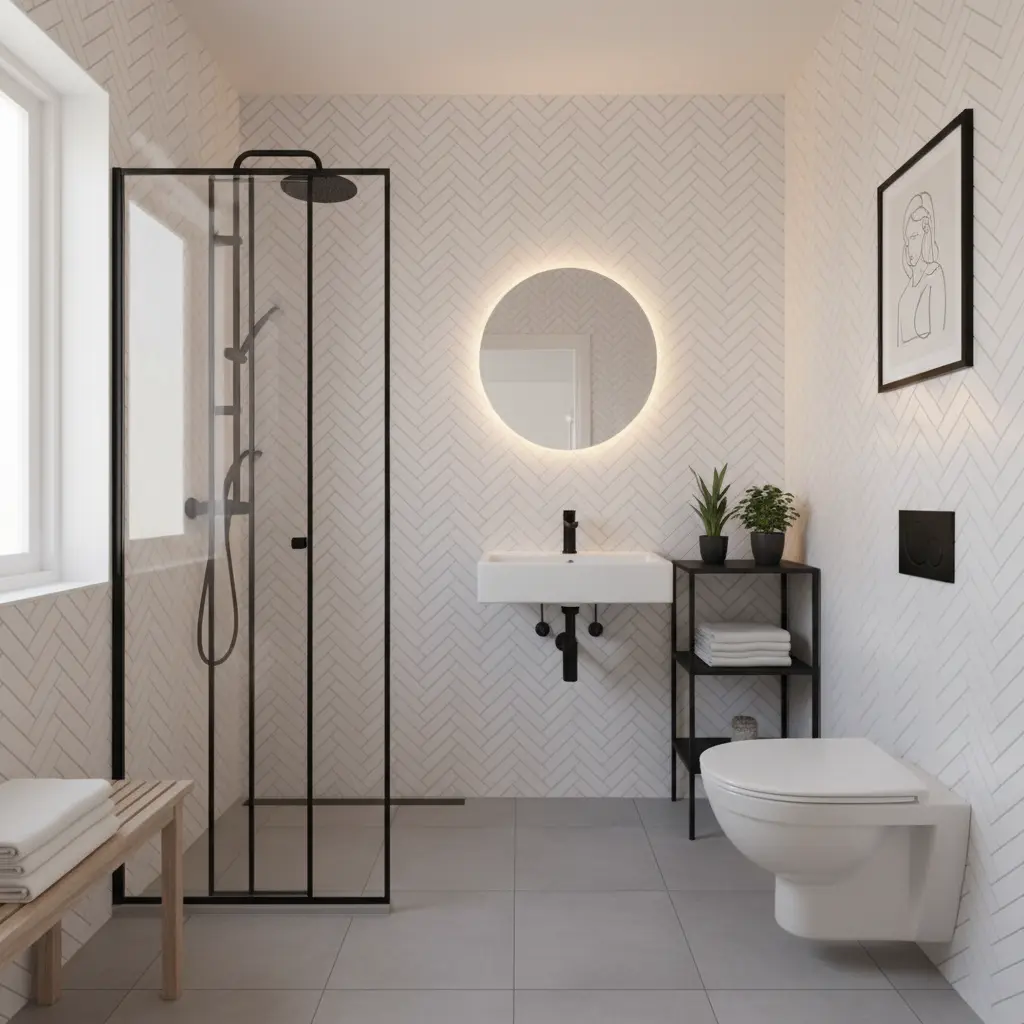 Smarta förvaringslösningar i litet badrum, vertikal skåpyta och spegelskåp