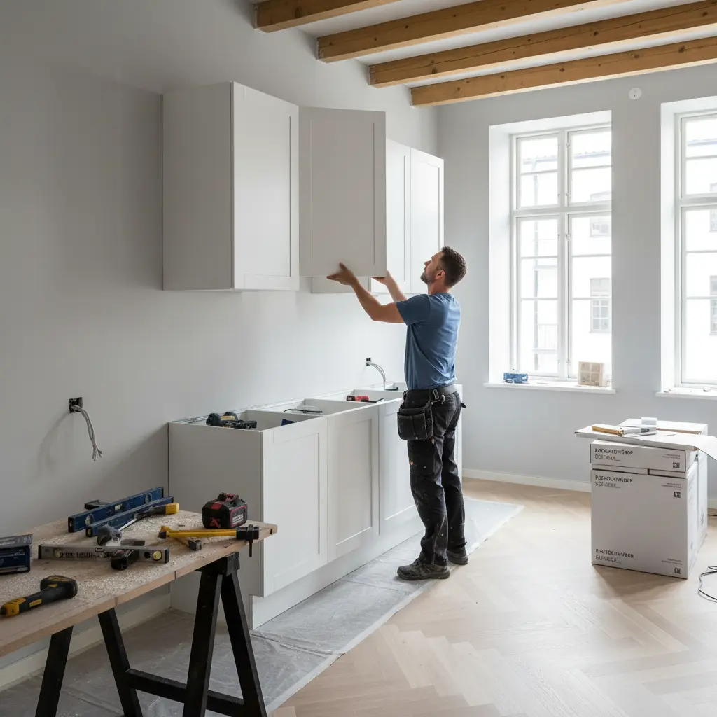 Små kök renovering 5-8 kvadratmeter layout optimerad för svensk lägenhet