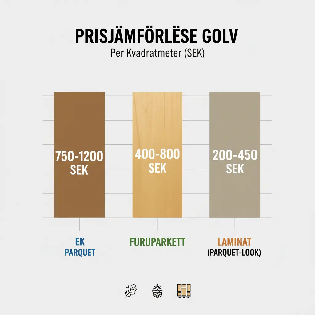 Jämförelse av parkettgolvspriser för olika kvalitetsnivåer