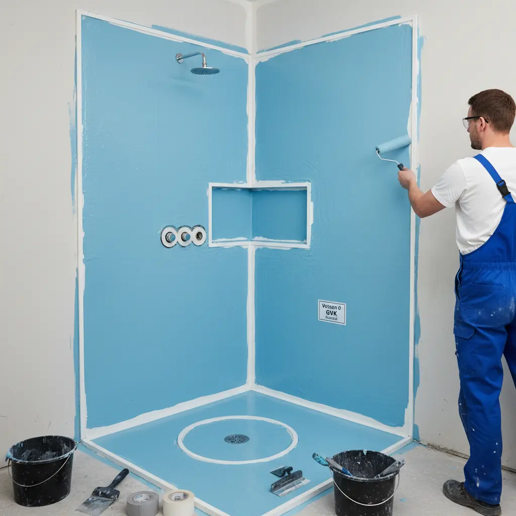 Våtzon 0 duschområde med komplett våtrumssäkring enligt BBR-krav