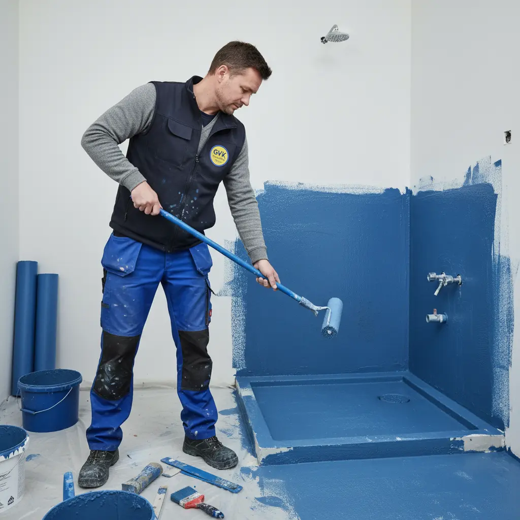 GVK-certifierad hantverkare utför professionell våtrumssäkring