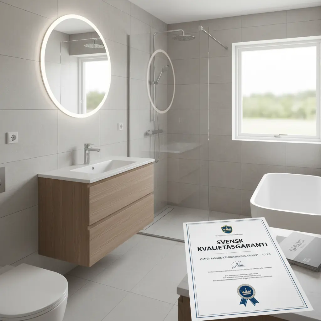 Färdigt våtrumssäkringsprojekt med garanti och kvalitetscertifikat