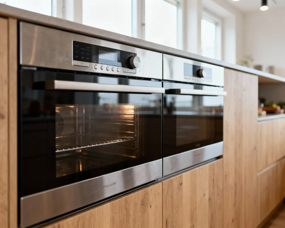 Modern ångugn i skandinaviskt kök