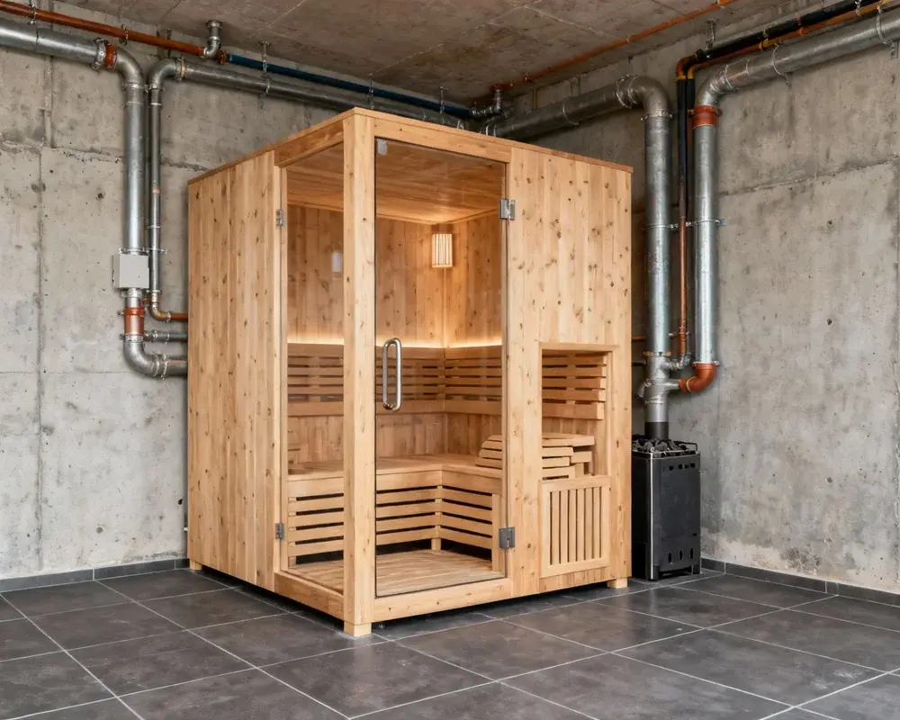 Installation av prefabricerad bastu i badrum