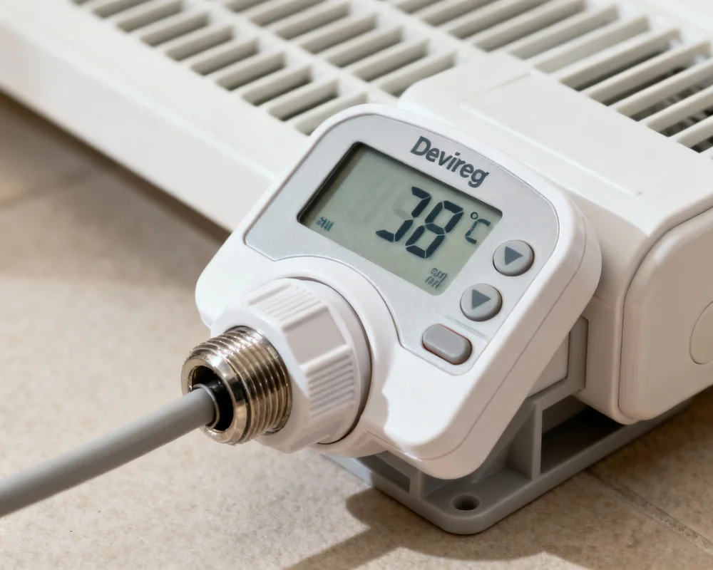 DEVIreg 550 golvvärmetermostat på vägg