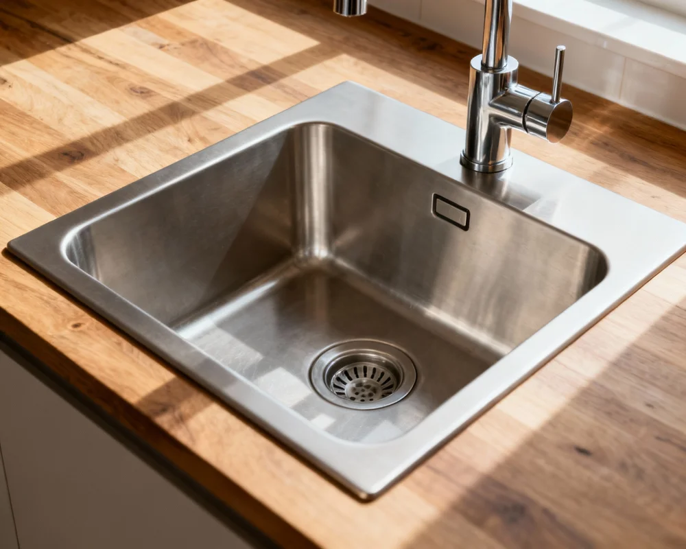 Diskbänk flushmont med modern design i kök