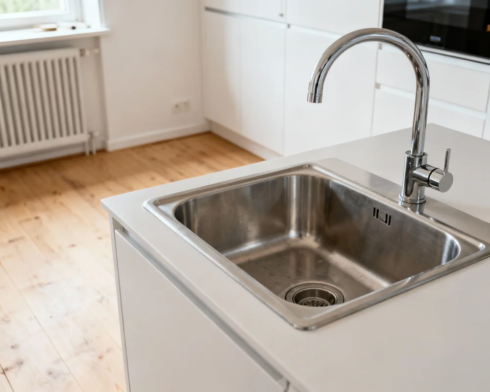 Diskbänk installation i modernt kök