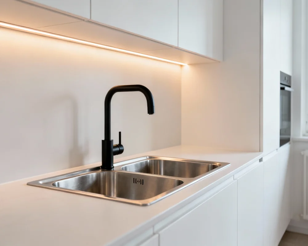 Nedsänkt diskbänk i klassiskt kök