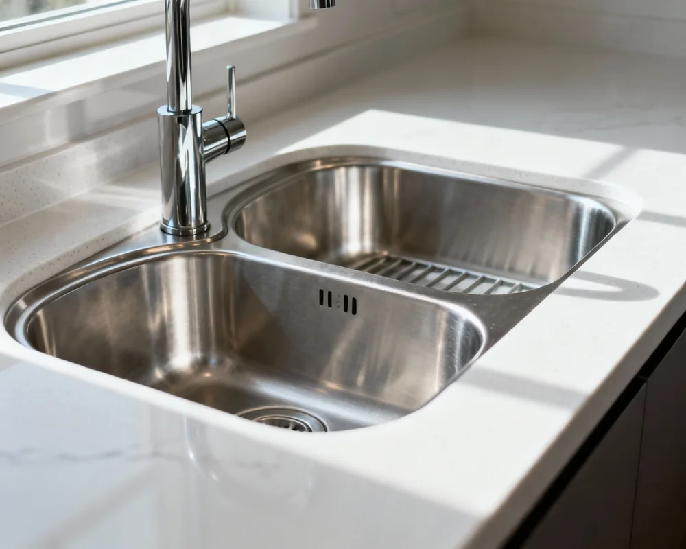 Underliggande diskbänk i modernt kök