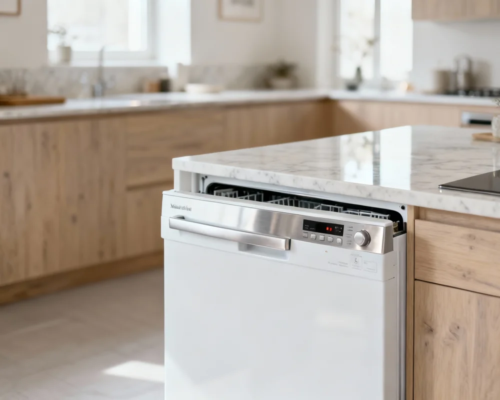 Fristående diskmaskin i modernt kök