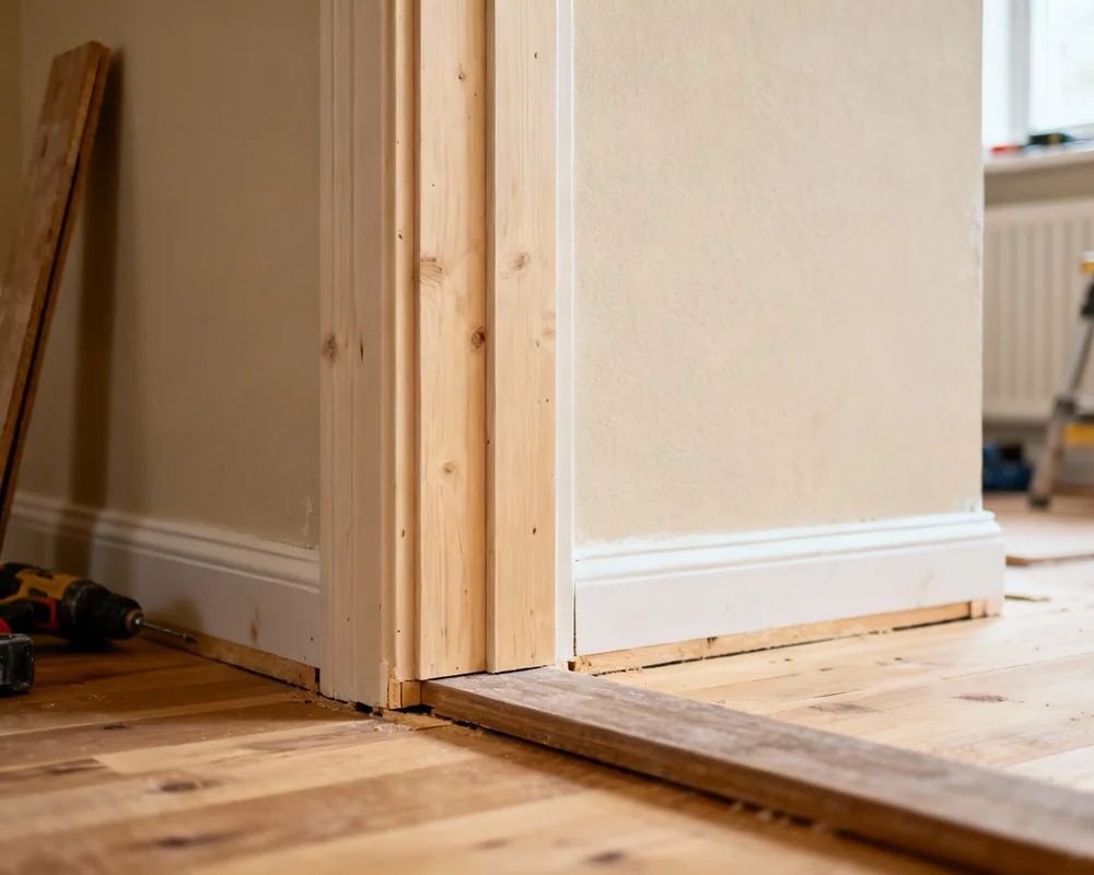 Dörr installation i skandinaviskt hem