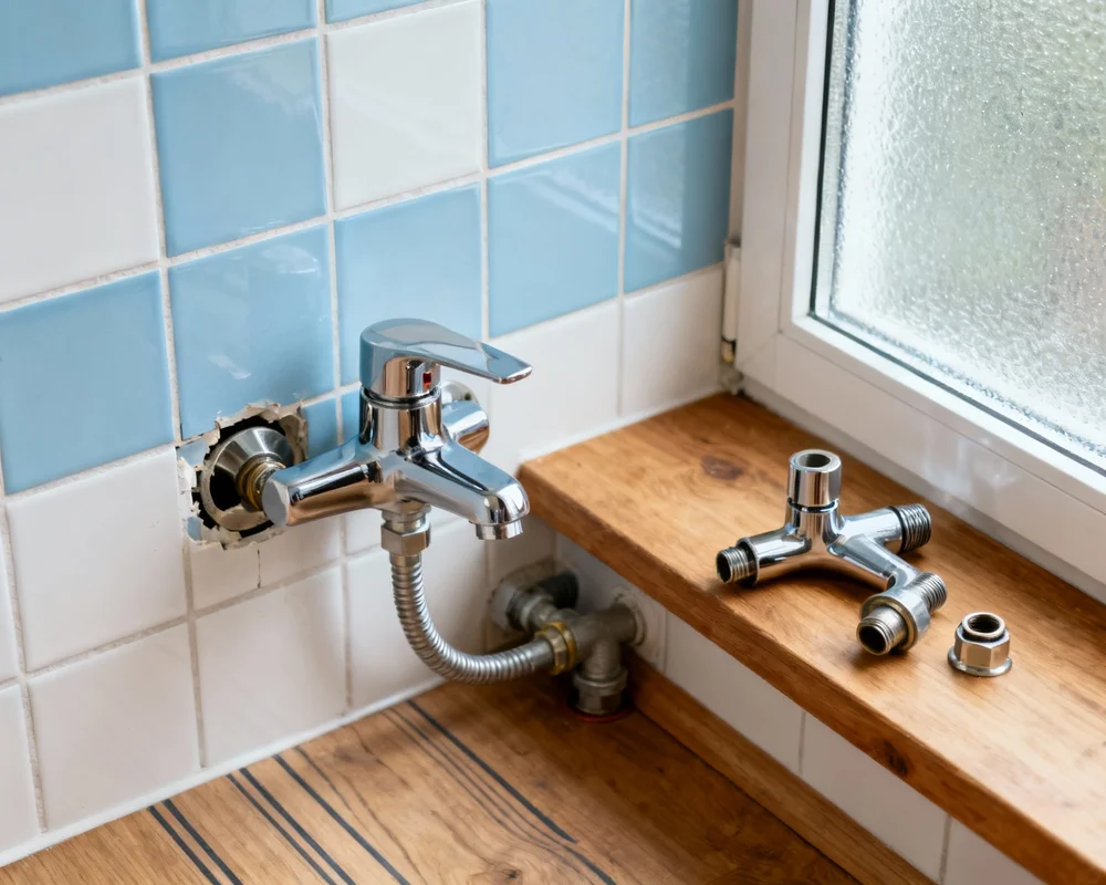 Modern duschblandare i badrum