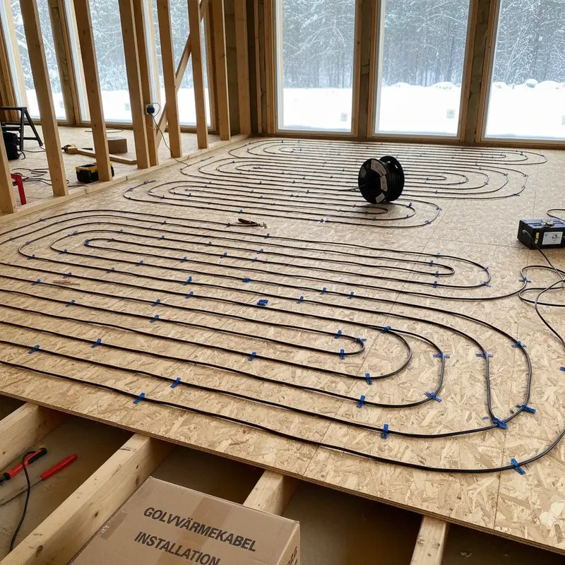 El golvvärme på spånskiva