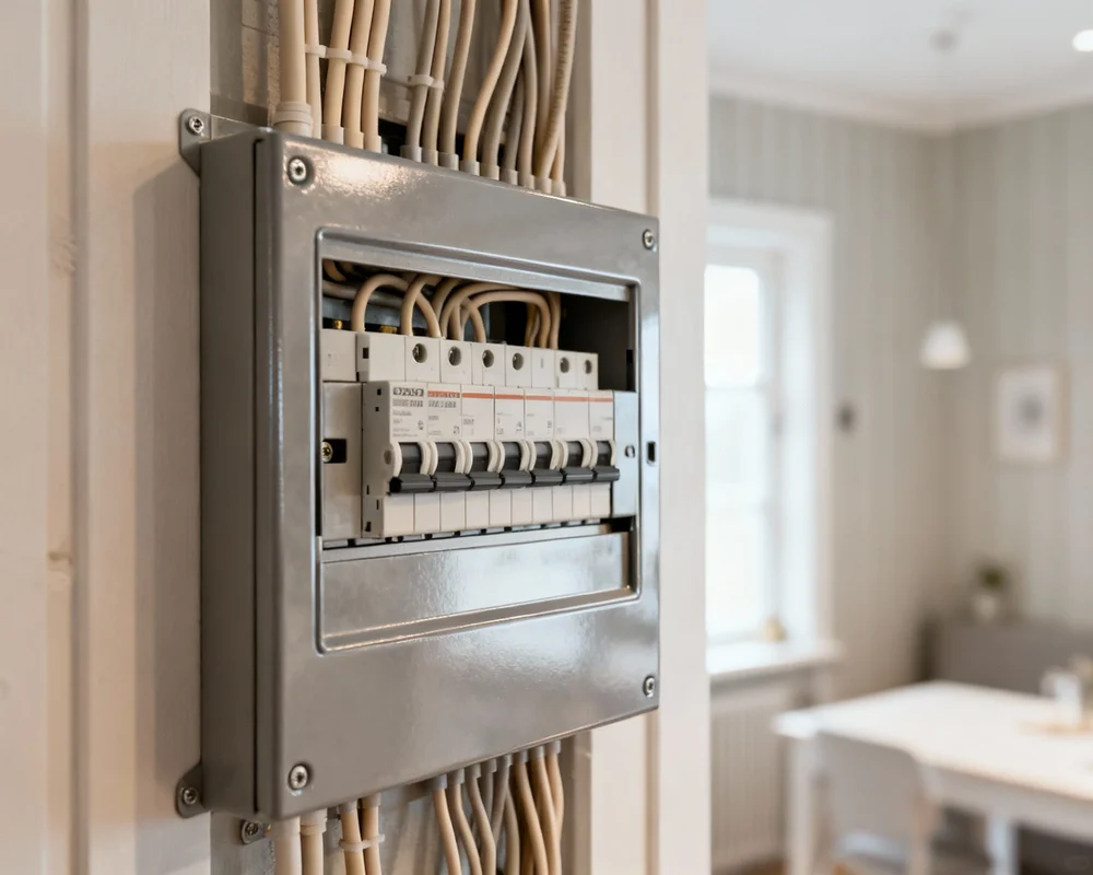 Modern elcentral med automatsäkringar