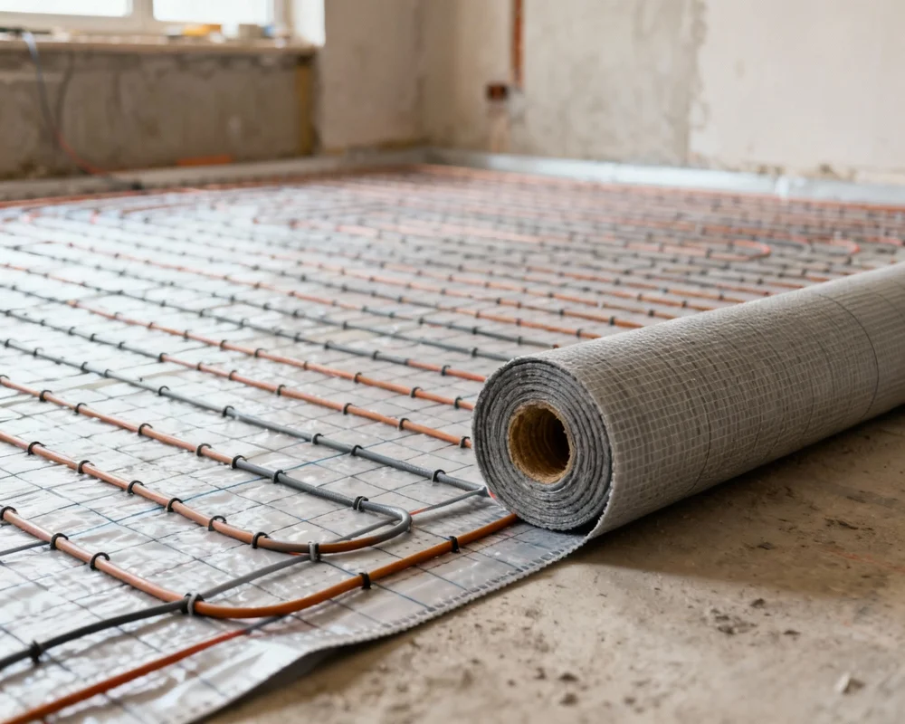 Installation av elektrisk golvvärme med värmekabel i badrum