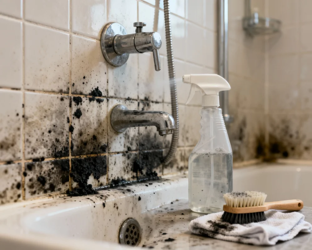 Svartmögel i duschen
