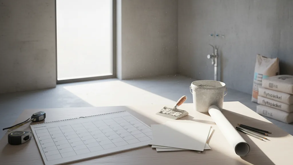 Närbild på en spricka i ett flytspacklat golv, ett resultat av vanliga misstag