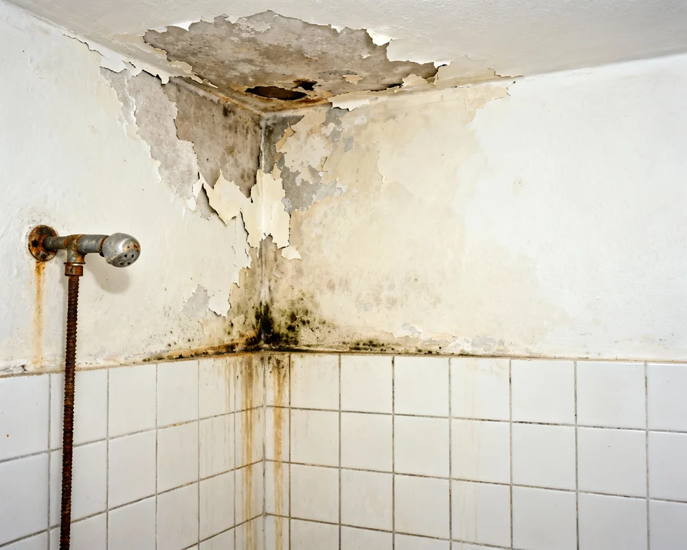 Fuktskada upptäckt i badrum