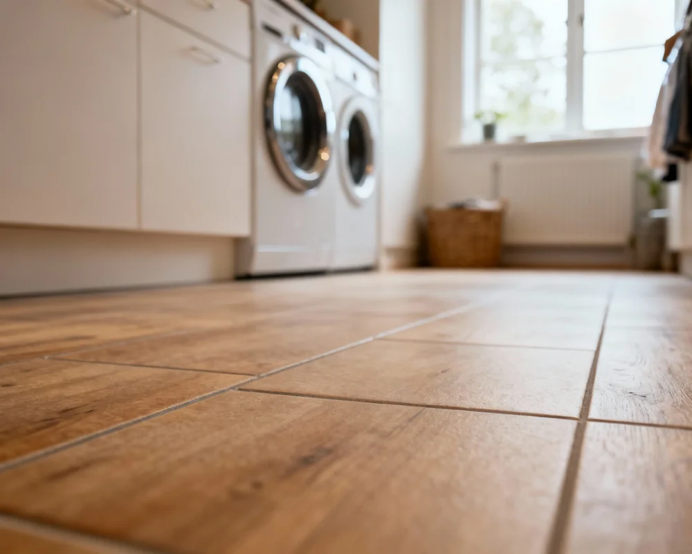 Golv i tvättstuga