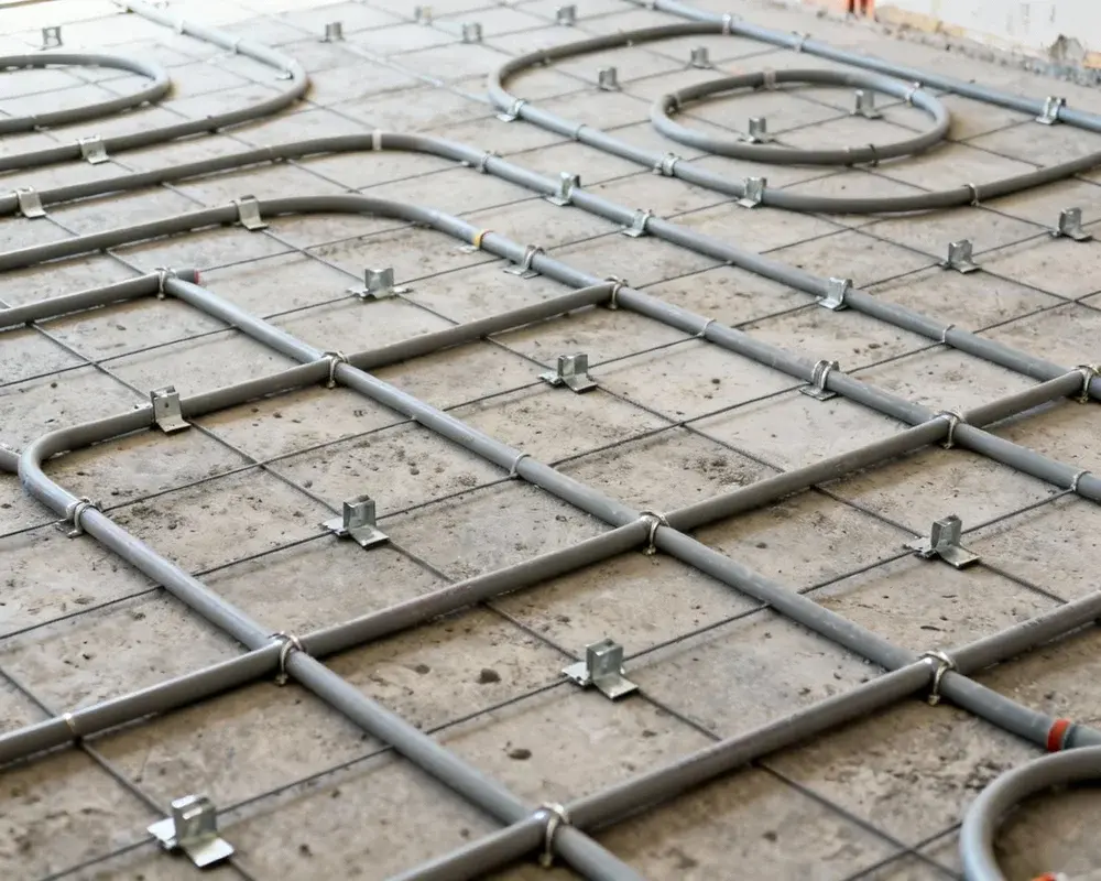 Golvvärmeslang installation på betonggolv
