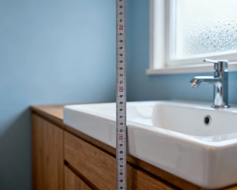 Diagram som visar rekommenderade höjder för handfat för olika användare