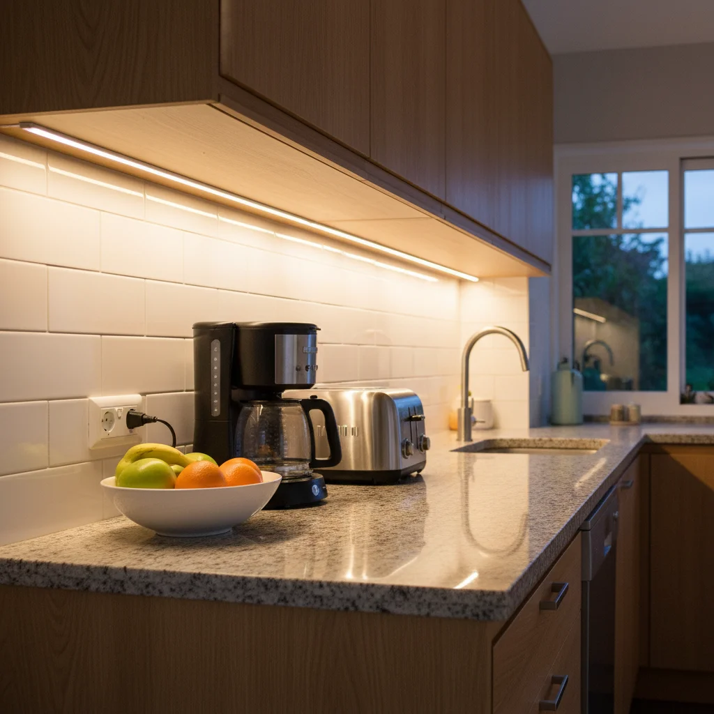 LED-belysning under köksskåp - elegant arbetsbelysning på bänkskiva
