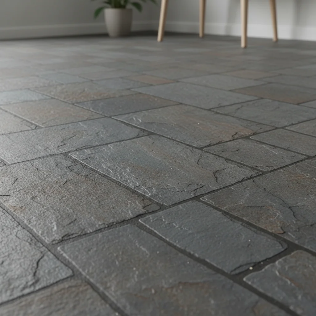 Laminat med stendekor i modern kökmiljö