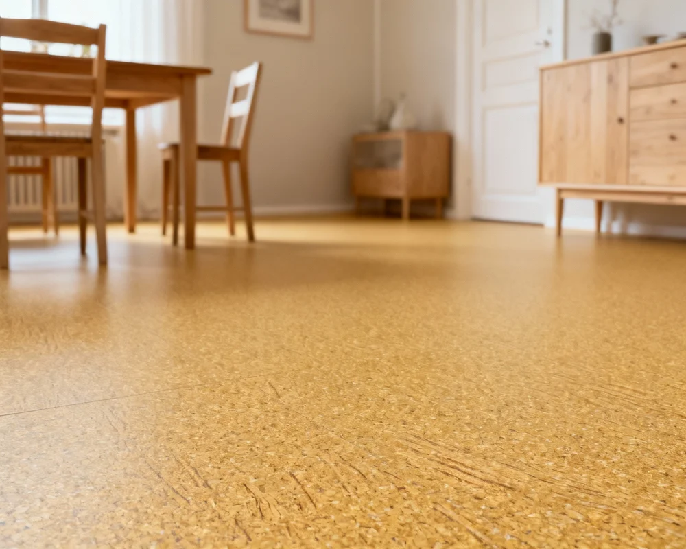 Linoleumgolv i skandinavisk interiör