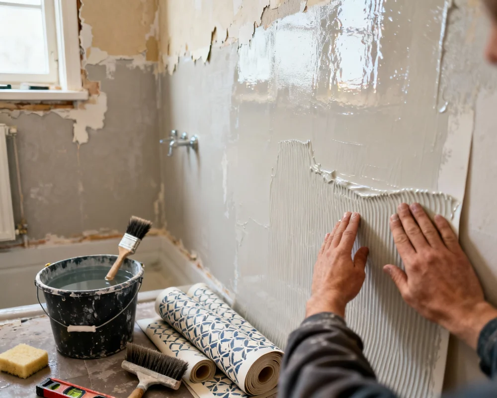 Förberedelser för att måla våtrumstapet