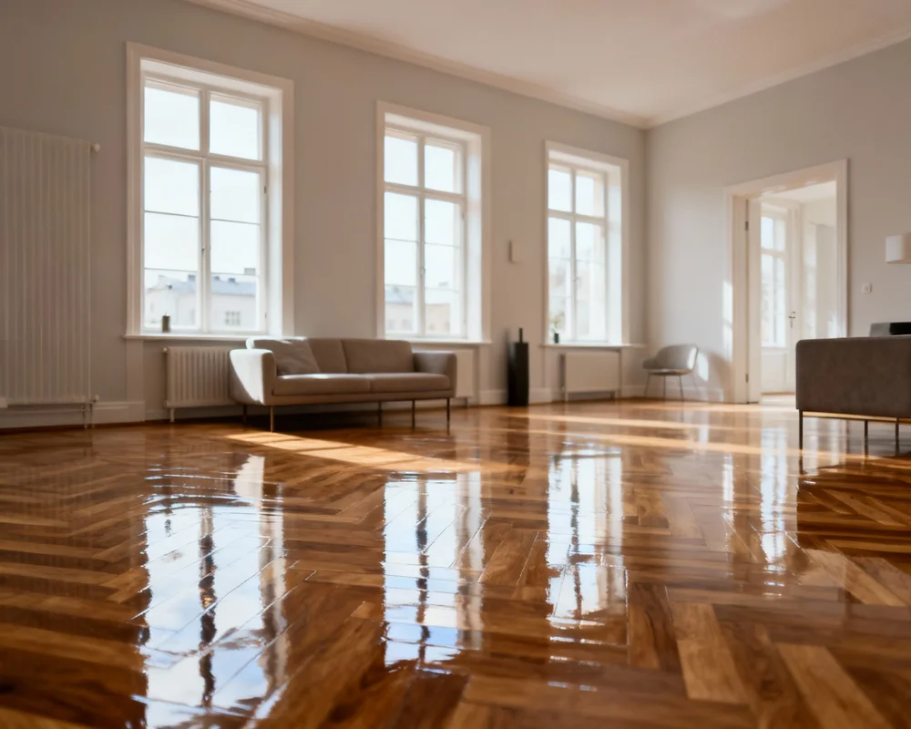 Högblank parkett guide