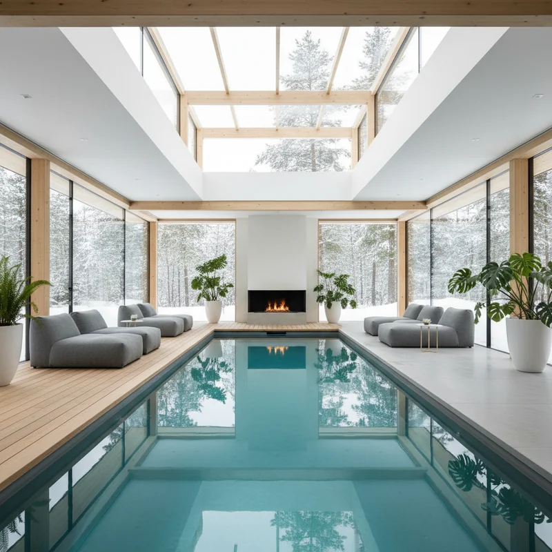 Lyxig inomhuspool i modern villa