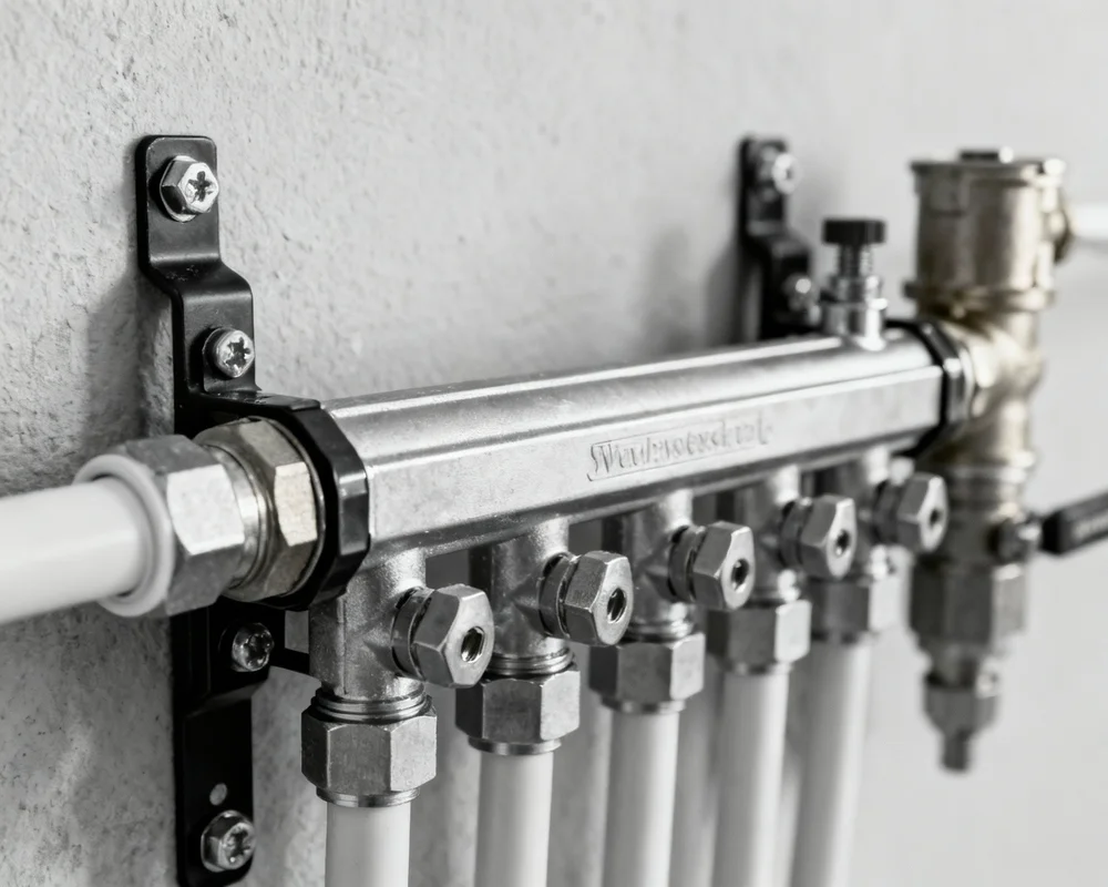 Golvvärmefördelare med flödesmätare