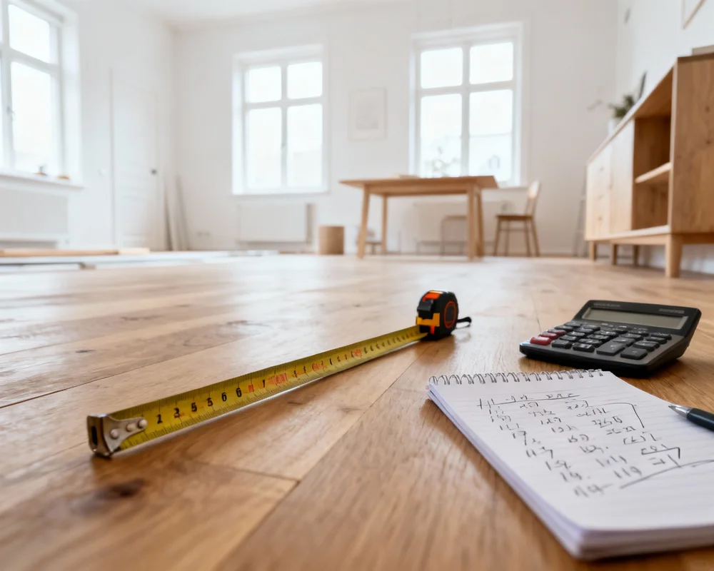 Mätning av golvyta med måttband