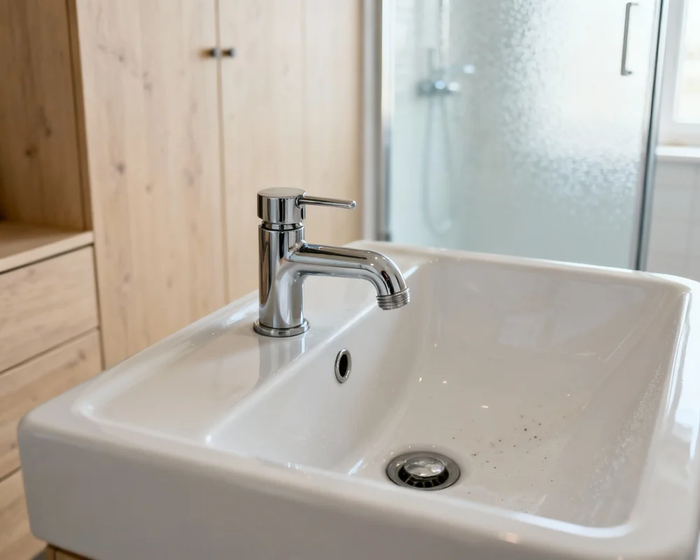 Rengöra vattenlås under handfat