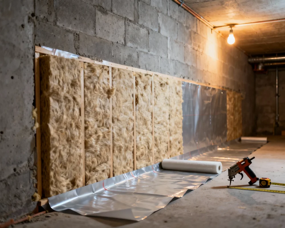 Installation av isolering på källarväggar
