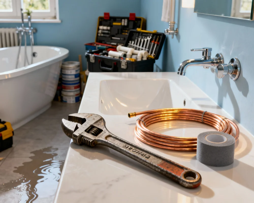 Rörmokare i Bromma vid arbete