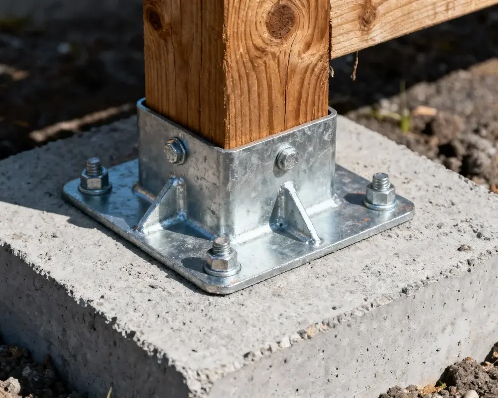 Stolpfot montering och förankring