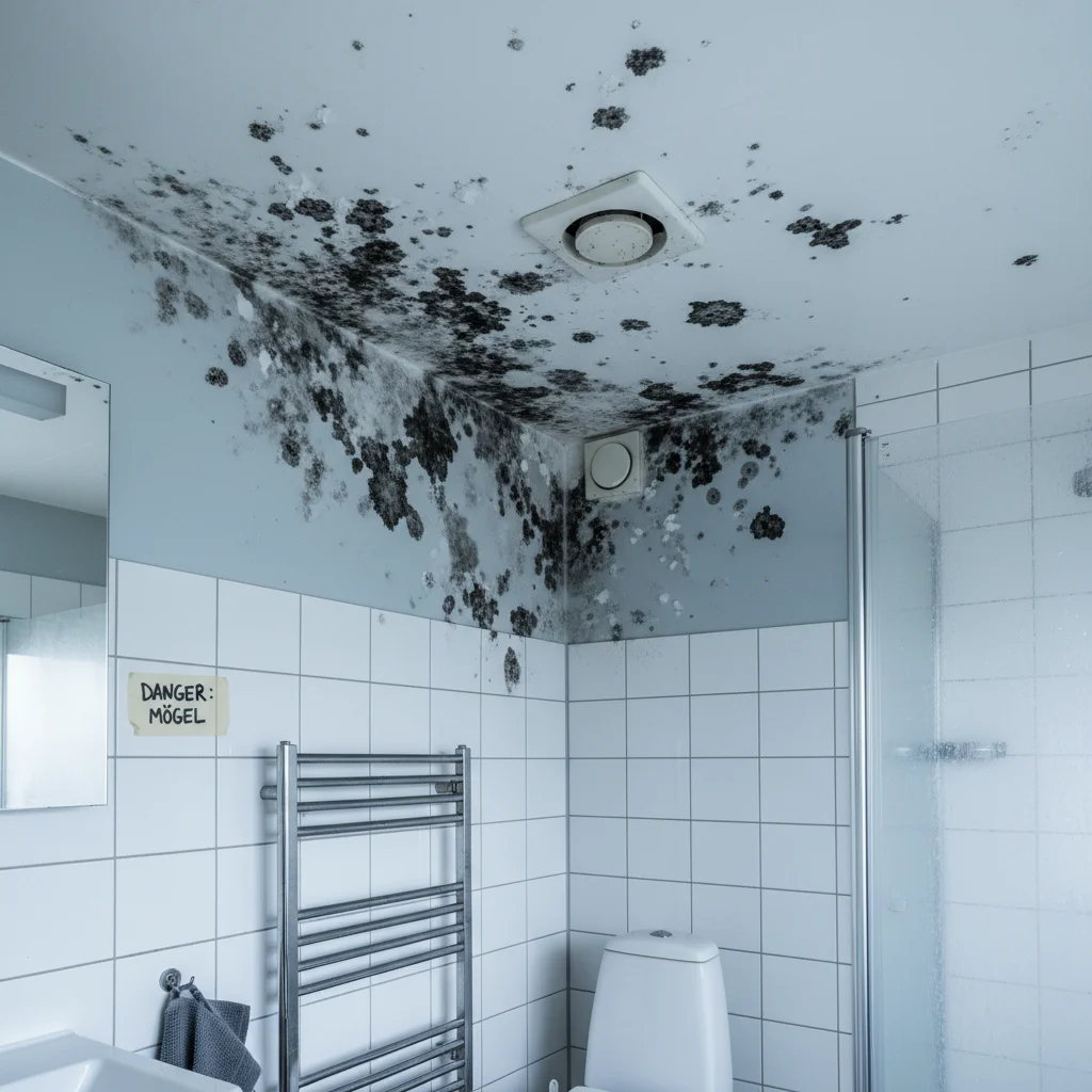 Svartmögel i badrum kan vara farligt för hälsan och kräver åtgärder 2025