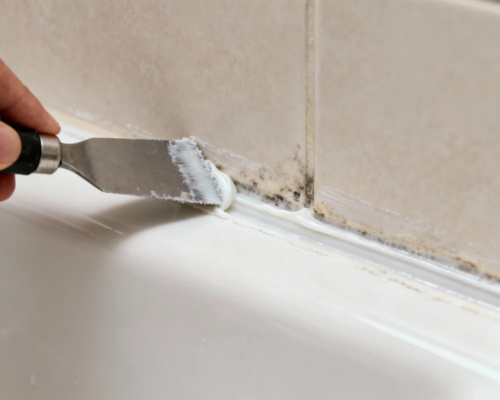 Rengöring av mögel på silikonfog med ättika