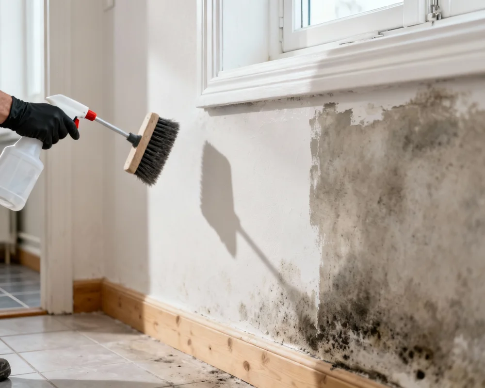 Ta bort mögel från badrumsvägg