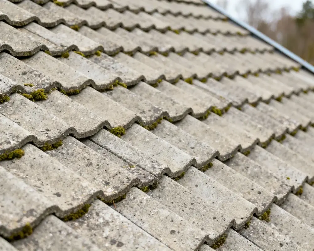 Betongtakpannor på tak