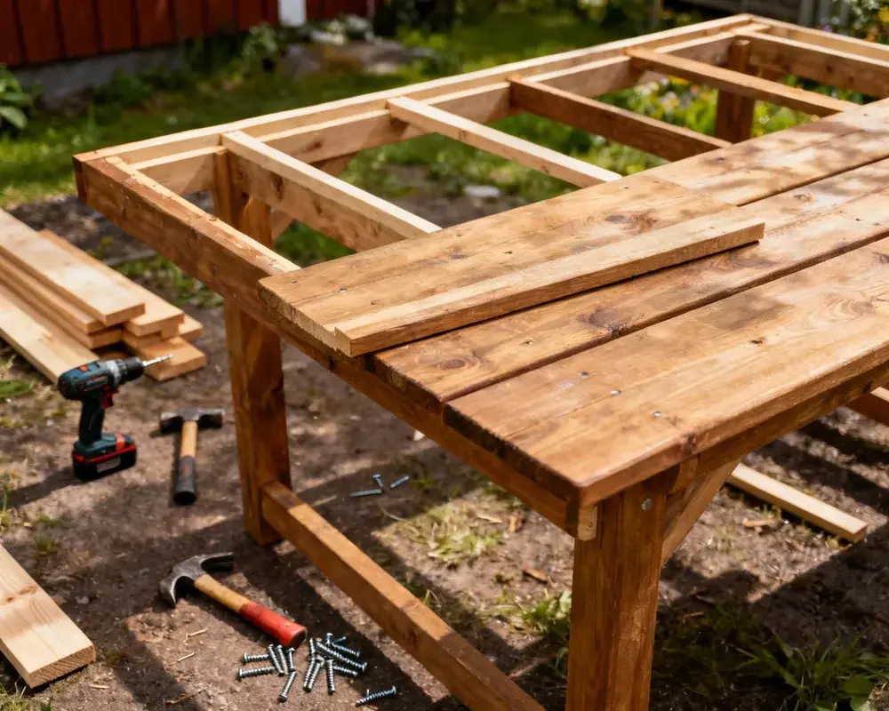 Trädgårdsbord bygge guide