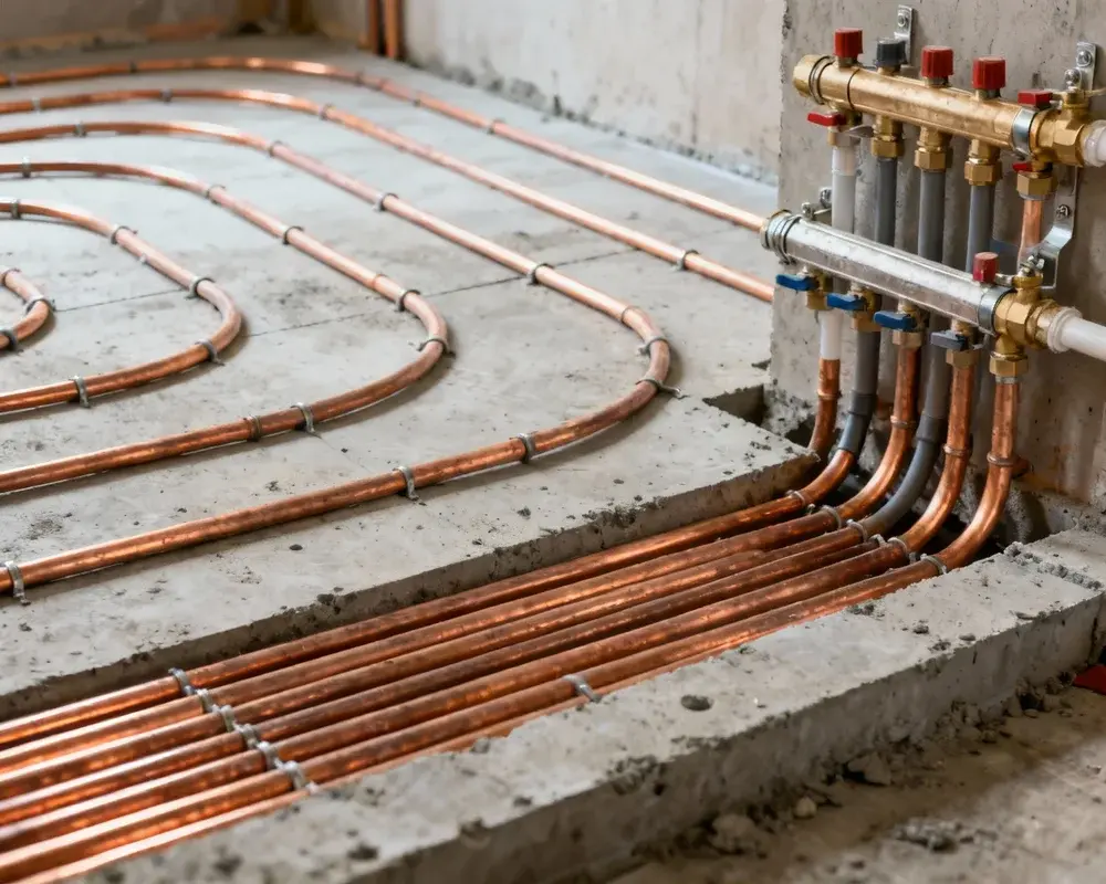 Installation av vattenburen golvvärme med PEX-rör