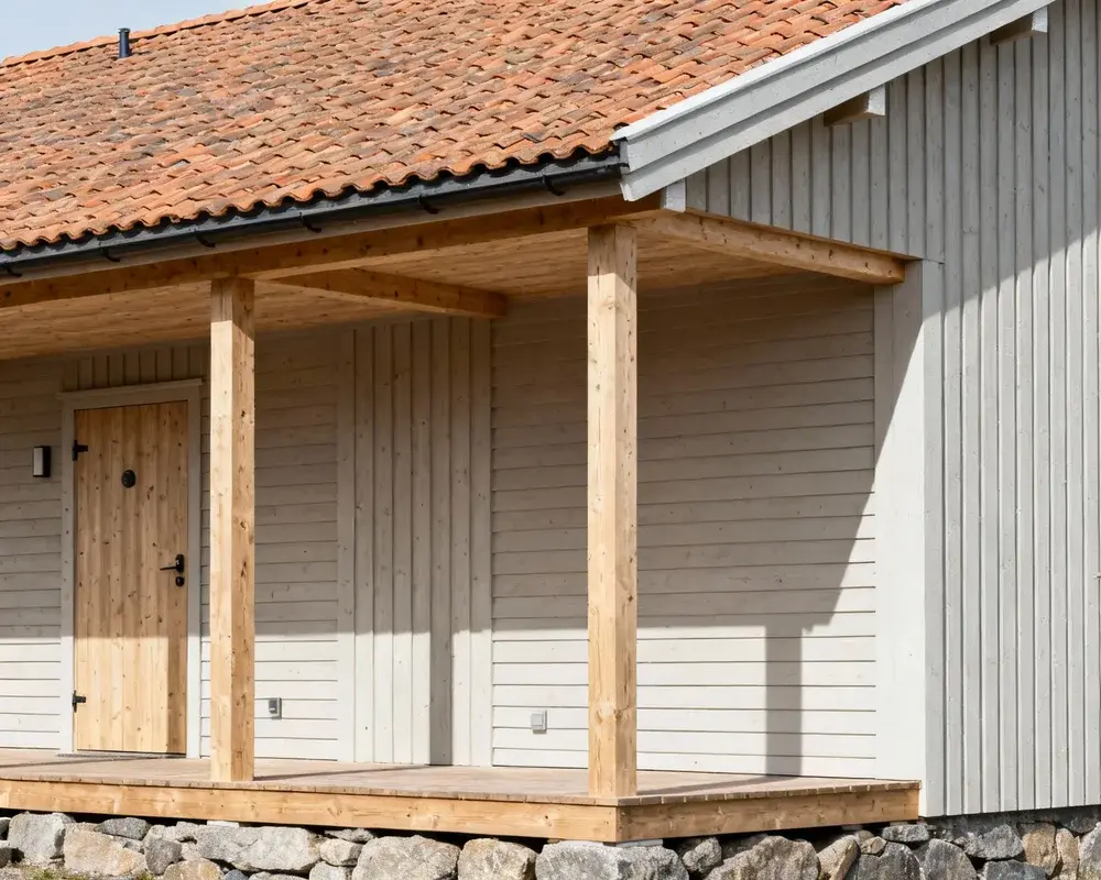 Inglasad veranda på hus