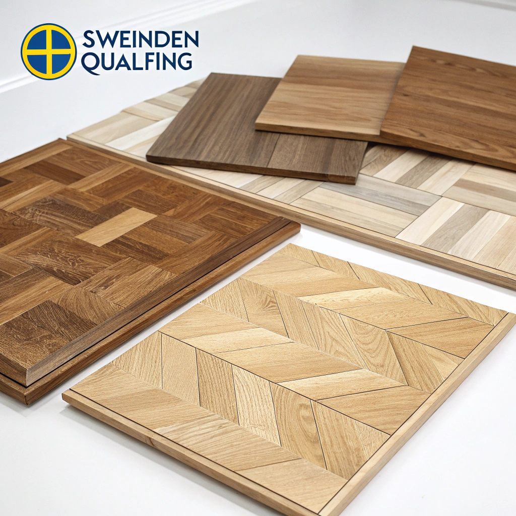 Parkettgolv prover och material