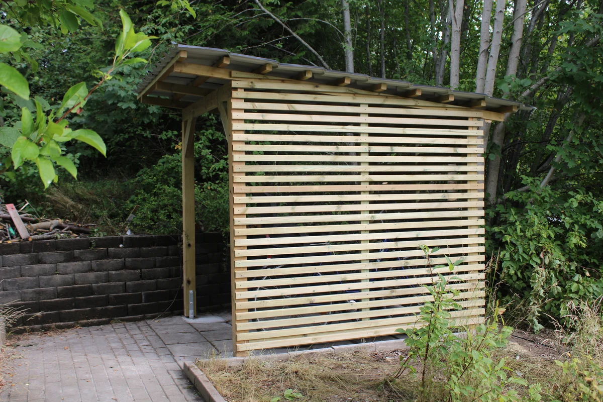 Slutresultat färdigt cykelskydd