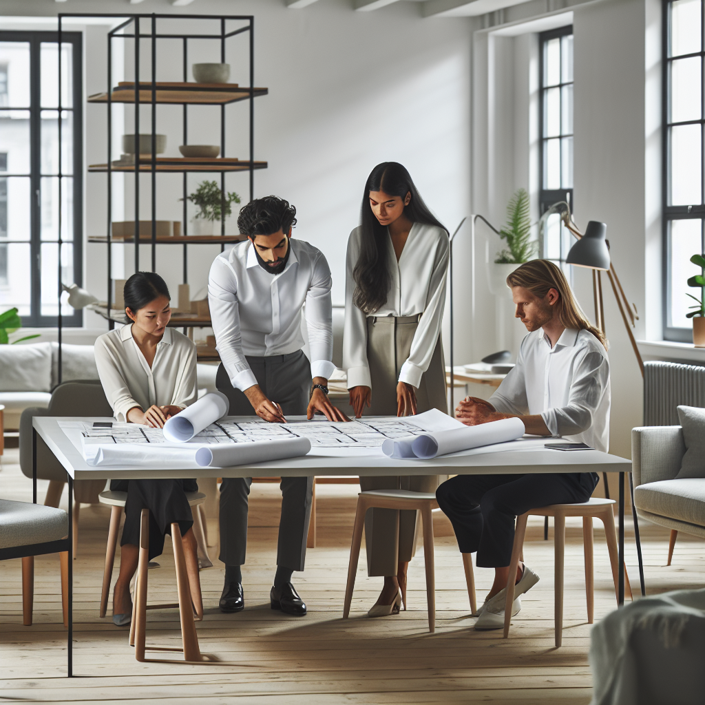 Team av entreprenörer som planerar ett projekt