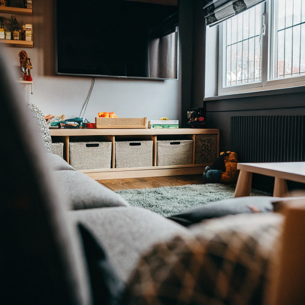 Källare renoverad till familjerum och lekrum för barn